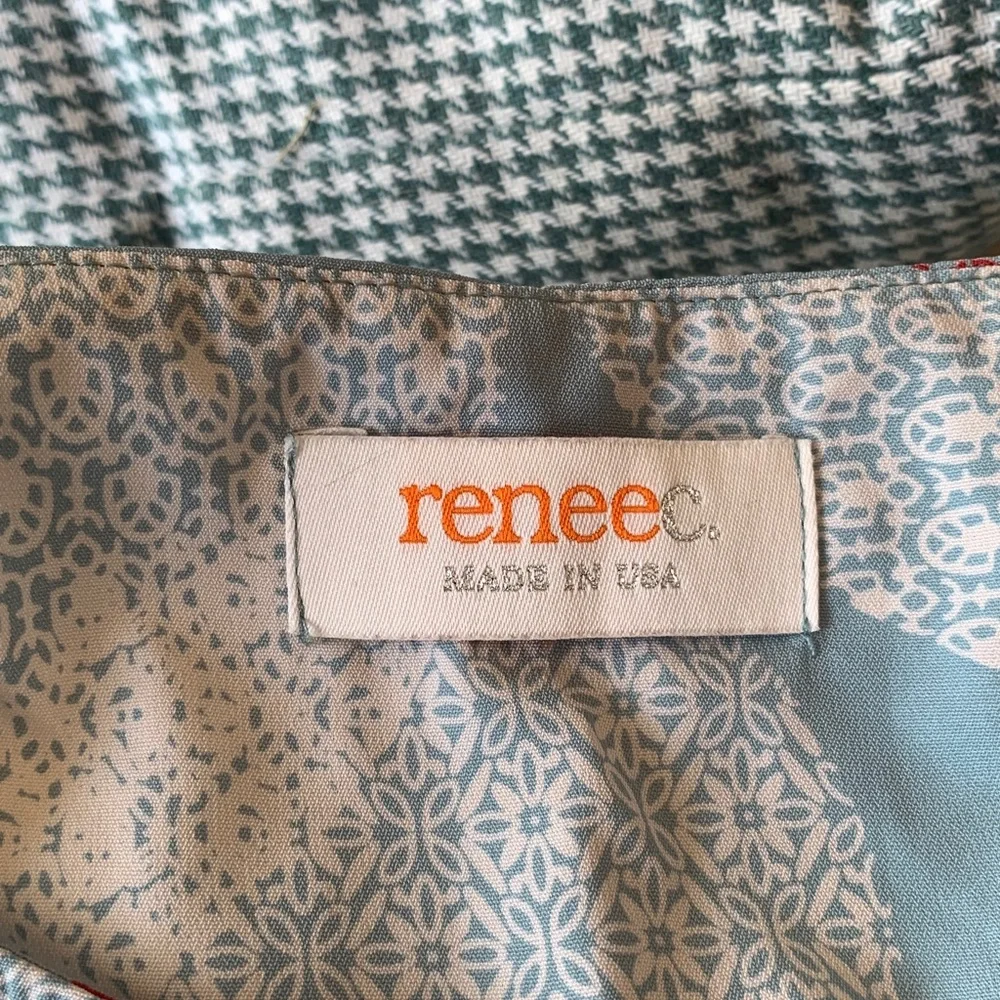 Renee C Sleeveless Blouse (teal/blue) with geometric pattern - Picture 4 of 5
